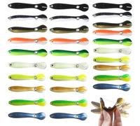 ZALHIN 30 Pezzi Esche Da Pesca- 10cm Esche Artificiali, Esca Morbida, Imitazione Di Un Cobite Morente, Esca Che Si Illumina Al Buio, Accessori Pesca Mare, Accessori per Pesca