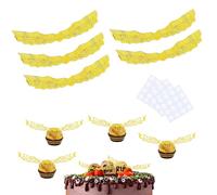 ZALHIN 50 Pezzi Decorazione Torta Ali Dorate - Ali Dorate Lucenti Decorative per Cioccolato Cupcake Caramelle Dessert, Topper Torta Compleanno per Feste A Tema, Decorazioni Torta Compleanno