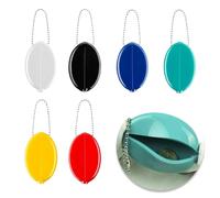 ZALHIN Portamonete in Gomma 6 Pezzi di Portamonete Ovale Supporto Gelatina in PVC Impermeabili Portamonete per Monete Portamonete Colorato