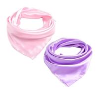 ZALHIN Sciarpe di Seta Donna, Bandana Sciarpa di Seta da Donna Leggera Sciarpa di Seta Bandana, Fazzoletto da Collo Regalo per Donna (Rosa e Viola)