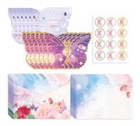 ZALHIN Set di Biglietti d'invito da 12 Pezzi: Biglietti d'invito a Tema Farfalla di Alta qualità per Ogni Occasione