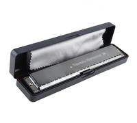 ZALHIN Strumenti Musicali per Armonica A Bocca per Arpa Nera Opaca A 24 Fori in Titanio 8K, Tremolo, Tono KeyC Armonica