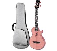ZALHIN Ukulele Finitura Lucida Monocorpo in Acero Fiammato Massiccio con Pickup Incorporato E Custodia Deluxe Ukelele(Pink)