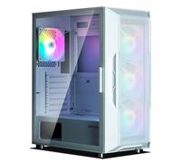 Zalman i3 NEO ATX Mid Tower Gaming PC Case - 4 x 120mm Fixed RGB Fans Preinstalled, Mesh Front Panel for High Airflow, Tempered Glass Side Panel, Support 360mm Radiator, White
