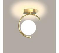 ZALORD Plafoniera moderna a globo LED Lampada da soffitto a sfera in vetro nero oro Postmoderna vicino alle plafoniere Piccola plafoniera per sala da pranzo Cucina Cafe Bar Corridoio