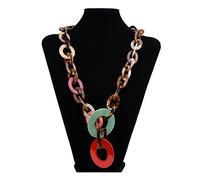 ZALTAS Collana Lunga Boho Collana Esagerata Con Stampa Leopardata Da Donna Catena Maglione In Resina Acrilica Vintage Girocollo Color Marmo Etnico Vintage A