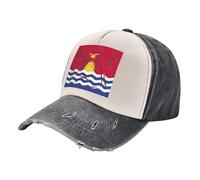 ZALXOZYL Cappellini da Baseball con Motivo A Bandiera di Kiribati, Denim Lavato Vintage, Blocco di Colore, Cinturino Posteriore Regolabile, Leggeri, Multiuso per Esterni 4 One Size
