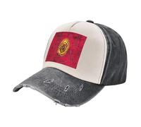 ZALXOZYL Cappellino da Baseball in Stile retrò con Motivo della Bandiera del Kazakistan,in Denim Lavato E Invecchiato,Tecnologia Traspirante Ad Asciugatura Rapida,vestibilità Flessibile. 4 One Size