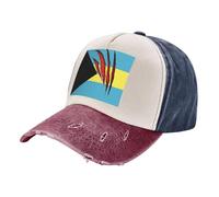 ZALXOZYL Cappellino da Camionista in Misto Cotone Ad Alte Prestazioni, Denim Lavato Vintage con Design della Bandiera delle Bahamas, Comfort Migliorato Unisex per Lo Sport 1 One Size