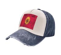 ZALXOZYL Cappellino in Denim Lavato Effetto Consumato, Cappello da Baseball con Stampa della Bandiera del Kazakistan, Cappello Unisex retrò per Lo Sport Casual 5 One Size