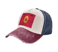 ZALXOZYL Cappellino in Denim Lavato Effetto Consumato, Cappello da Baseball con Stampa della Bandiera del Kazakistan, Cappello Unisex retrò per Lo Sport Casual 1 One Size