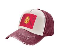 ZALXOZYL Cappellino retrò in Denim Consumato, Cappello da Baseball Lavato con Bandiera del Kazakistan, Cappello Unisex Leggero per Esterni 2 One Size