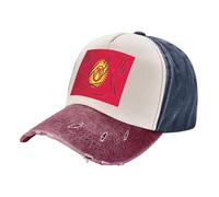 ZALXOZYL Cappellino retrò in Denim Consumato, Cappello da Baseball Lavato con Bandiera del Kazakistan, Cappello Unisex Leggero per Esterni 1 One Size