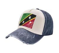 ZALXOZYL Cappellino Urban Streetwear con Stampa della Bandiera Nazionale, Design Urbano, Denim Lavato per Gli Abitanti delle Città Navy Blue One Size
