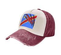 ZALXOZYL Cappello da Baseball in Denim Lavato Vintage con Stampa della Bandiera della Repubblica Democratica del Congo, 100% Cotone, Unisex, Regolabile, per Il Tempo Libero 2 One Size