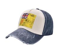 ZALXOZYL Cappello da Baseball Snapback in Cotone Lavato, in Denim Invecchiato con Motivo Bandiera Niue, Stile retrò per Uomo E Donna, per Sport all'Aria Aperta 5 One Size