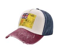 ZALXOZYL Cappello da Baseball Snapback in Cotone Lavato, in Denim Invecchiato con Motivo Bandiera Niue, Stile retrò per Uomo E Donna, per Sport all'Aria Aperta 1 One Size