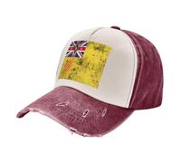 ZALXOZYL Cappello da Baseball Snapback in Cotone Lavato, in Denim Invecchiato con Motivo Bandiera Niue, Stile retrò per Uomo E Donna, per Sport all'Aria Aperta 2 One Size