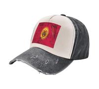ZALXOZYL Cappello da papà Vintage Lavato con Stampa della Bandiera del Kazakistan, Denim retrò, Sistema di Regolazione Flessibile della Taglia, Tessuto Morbido E Non Irritante, Comfort 4 One Size