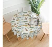 ZALXOZYL Copertura per Tavolino da Caffè Ad Asciugatura Rapida, 152 cm, Resistente All'Umidità, Antimuffa, Con Stampa A Righe Monocromatiche, per L'Arredamento Della Casa Sulla Spiaggia Color 152cm