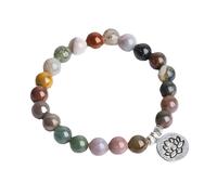 ZALXOZYL Set di Braccialetti di Perline Naturali di Alta Qualità,Lucidati a Mano,Elastici e Comodi,Per Donne,Uomini,Amici,Figlie,Mamme,Compleanni,Natale,Festa Della Mamma. Gioielli Eleganti.Lotus8Mm