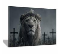 ZAMAEIU Animale Quadro su Tela, Leoni Santi che Si Lamentano, Quadri Moderni Stampe Soggiorno Camera Letto appartamento Poster Parete Immagine Decorazione(marrone)-80x120cm Incorniciato