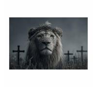 ZAMAEIU Animale Quadro su Tela, Leoni Santi che Si Lamentano, Quadri Moderni Stampe Soggiorno Camera Letto appartamento Poster Parete Immagine Decorazione(marrone)-80x120cm Non incorniciato