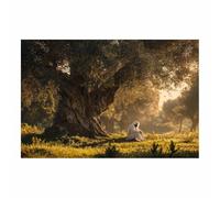 ZAMAEIU Boutique Stampe e Quadri su Tela Religiosi Il Santo Appoggiato a un Albero Gesù Poster Moderni per la decorazione della casa Regali di compleanno(verde32)-30x50cm Non incorniciato