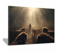 ZAMAEIU Boutique Stampe e Quadri su Tela Religiosi Il Santo entra tra i leoni Gesù Poster Moderni per la decorazione della casa Regali di compleanno(nero72)-60x90cm Incorniciato