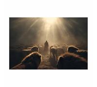 ZAMAEIU Boutique Stampe e Quadri su Tela Religiosi Il Santo entra tra i leoni Gesù Poster Moderni per la decorazione della casa Regali di compleanno(nero72)-60x90cm Non incorniciato