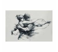 ZAMAEIU dipinto su tela minimalista quadro astratto le danze dell'inchiostro arte murale,Quadri Moderni,per soggiorno, casa, appartamento decorazione(bianco e nero22)-30x50cm Non incorniciato