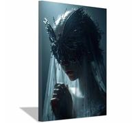 ZAMAEIU Halloween Quadro su Tela Velo delle Farfalle Quadri Moderni Stampe Soggiorno Camera Letto appartamento Poster Parete Immagine Decorazione(light gray201)-80x120cm Incorniciato