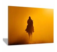 ZAMAEIU parete in tela motivo di Gesù Il Santo cavalca un cavallo Quadri Dio Poster Cattolico Artwork,per ufficio, camera da letto Parete della Camera(arancione73)-30x50cm Incorniciato