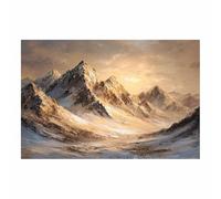 ZAMAEIU Poster e stampe a stratta moderne Neve che brilla sulla montagna quadri da parete, Moderno Grafica,per Soggiorno Camera da letto Arredamento per la casa(bianco178)-80x120cm Non incorniciato