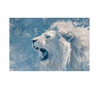 ZAMAEIU Quadro su tela Leoni che ruggiscono con furia Forma Semplice Arte della Parete E Stampe Poster Moderni, per soggiorno, camera da letto corridoio(bianco)-20x30cm Non incorniciato