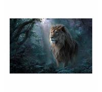 ZAMAEIU Stampa su tela con leone, L'ombra del leone nella foresta, Stampe da Parete Poster da Parete Foto per casa, soggiorno, camera da letto Corridoio(marrone)-30x50cm Non incorniciato