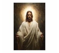 ZAMAEIU Stampa su tela Il Signore che manifesta la santità con immagine di Gesù immagine decorativa da parete, poster nordico, per soggiornoCamera da letto Corridoio(bianco)-60x90cm Non incorniciato