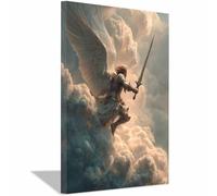 ZAMAEIU Wings Canvas Painting, Dio della guerra dalle ali di nuvola, Art HD Print Poster Su Immagini for Living Room Corridoio dell'appartamento Home Decoration(beige)-20x30cm Incorniciato