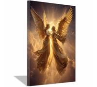 ZAMAEIU Wings Canvas Painting, Doppie Ali, Incontro Brillante, Fashion Wall Art Poster, Immagini Decori da parete, per casa soggiorno camera la casaDecoration(dorato)-60x90cm Incorniciato