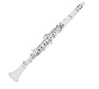 ZAMASS Kit per Clarinetto Clarinetto SIB 17 Tasti Materiale ABS Particolarmente Adatto Ai Principianti con L'uso di Strumenti E 2 Barili Sostituibili(White)