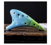 ZAMASS Ocarina Strumento Musicale Musical in Stile Stellato Ocarina Alto C in Ceramica Multicolore A 12 Fori con Custodia Protettiva per Spartito Musicale(Blue-Green)