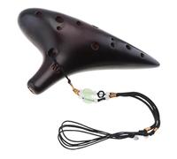 ZAMASS Ocarina Strumento Musicale Ocarina in Ceramica Affumicata A 12 Fori Alto ToneC per Principianti con Borsa per Il Trasporto con Cordino per Il Collo del Libro dei Brani