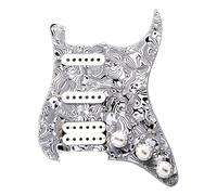 ZAMASS Pick-ups Set per Chitarra Elettrica Adatto per Il Montaggio del Circuito del Battipenna del Pickup della Chitarra Elettrica ST SQ Kit Pickup Nero SSH(Zebra)