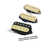 ZAMASS Pickup Set 3 Pezzi Alnico 5 Pickup Single Coil per Chitarra + Pickup Humbucker per Parti di Chitarra Elettrica HSS ST(Yellow)