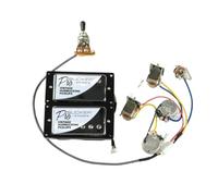 ZAMASS Pickup Set Pickup per Chitarra Elettrica Pickup Humbucker per LP Standard con Cablaggio PRO Quick Links Silver Cover(Black)
