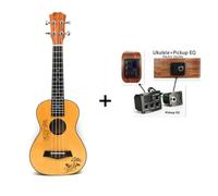 ZAMASS Ukulele Professionale Concert 23 Top in Abete Chitarra Hawaiana A 4 Corde Ukulele Elettrico Farfalla con Motivo Floreale(Only Electric Uku)