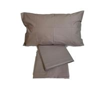 Zambaiti Completo Lenzuola in Puro Cotone Made in Italy Art. Sugar - Tortora, 1 Piazza