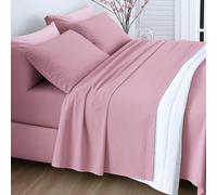 Zambaiti Completo Lenzuola Una piazza e mezza in Flanella 100% Cotone Art. Frida Tinta Unita 1 Federa 52x82 Lenzuolo Sopra 180x300 Lenzuolo con Angoli 125x200 (Rosa Cipria)