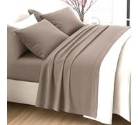 Zambaiti Completo Lenzuola Una piazza e mezza in Flanella 100% Cotone Art. Frida Tinta Unita 1 Federa 52x82 Lenzuolo Sopra 180x300 Lenzuolo con Angoli 125x200 (Tortora)