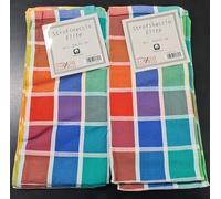 Zambaiti Strofinaccio Elite, Strofinacci da Cucina 50x70 cm, 100% Cotone, Multicolore a Quadri, Set da 6 Pezzi